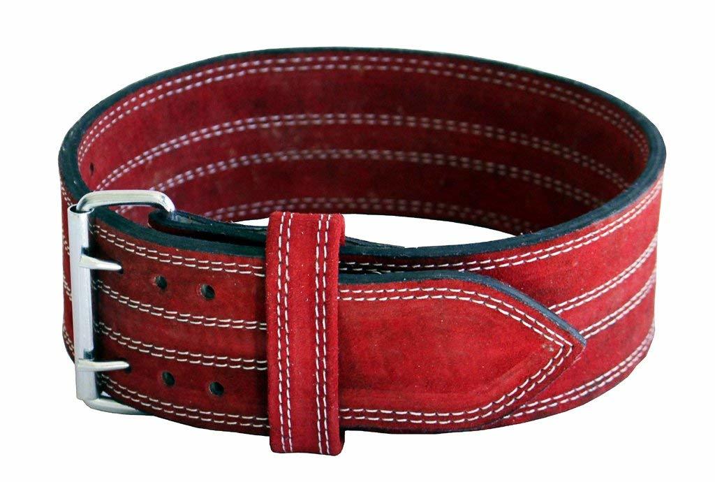 Ader Leather Best Power Lifting Weight Belt- 4" Red (Large 35"- 40") Review Amazon