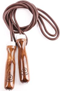 Jump Rope - Premium Jump Rope Golden Stallion for Genuine Jump Rope Workout Experience - Gain More Energy and Get Better Body Shape with Weighted Jump Rope - Wooden Handles - Adjustable Leather Jump Rope Ball Bearings - Ideal As a Crossfit Jump Rope - Maximalize Your Jump Rope Workout Now!
