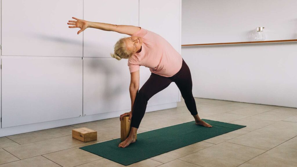 modified yoga poses like this help when using yoga for hip pain